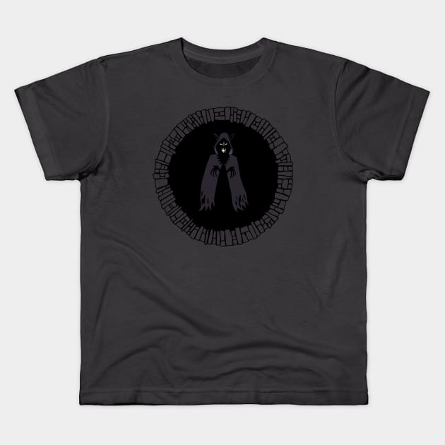 DARK DUNGEON WIZARD Kids T-Shirt by Figbar Lonesome